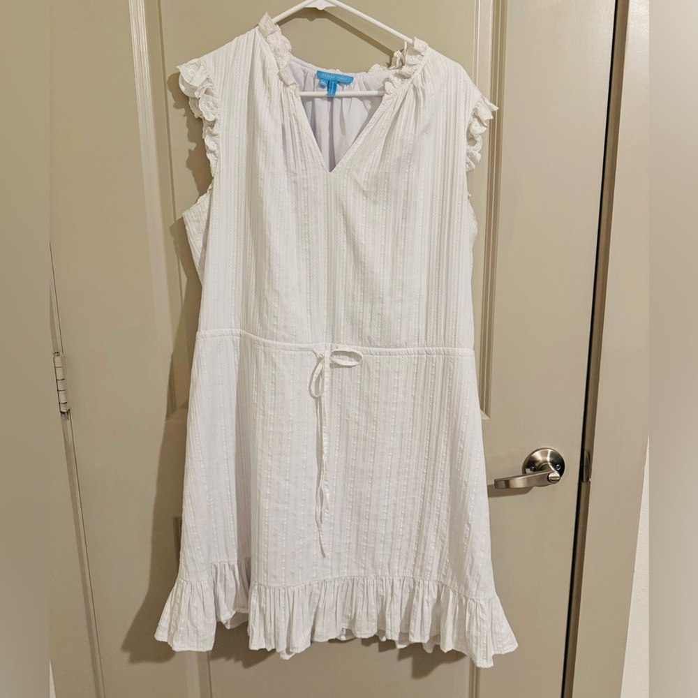 Draper James White Ruffle Dress